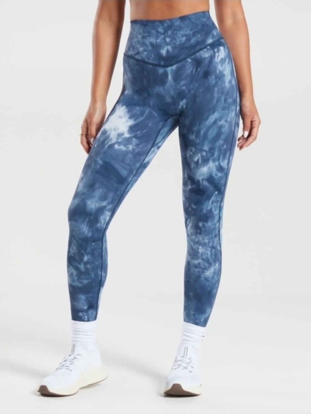 Gymshark Elevate Leggings Small Blue Tie Dye High Waisted Yoga